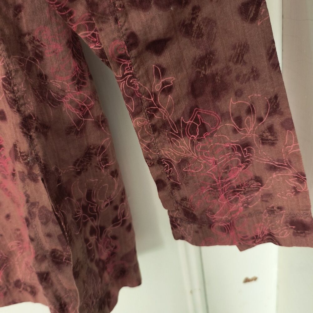 Mountain Hardwear Womens Top 12 Purple Pink Floral Cotton Button-up Office - Picture 9 of 13